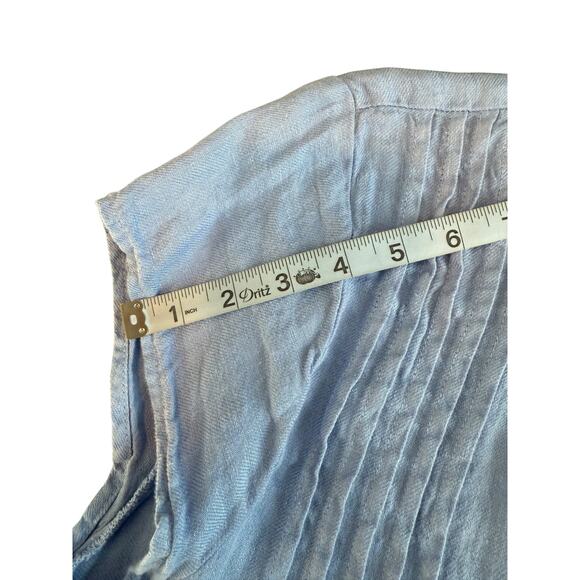 Free People CP Shades Dress Blue Lagenlook Linen Regina Tunic Relaxed Large‎ - Picture 13 of 15